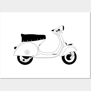 Vespa 150 GS Black Outline Posters and Art